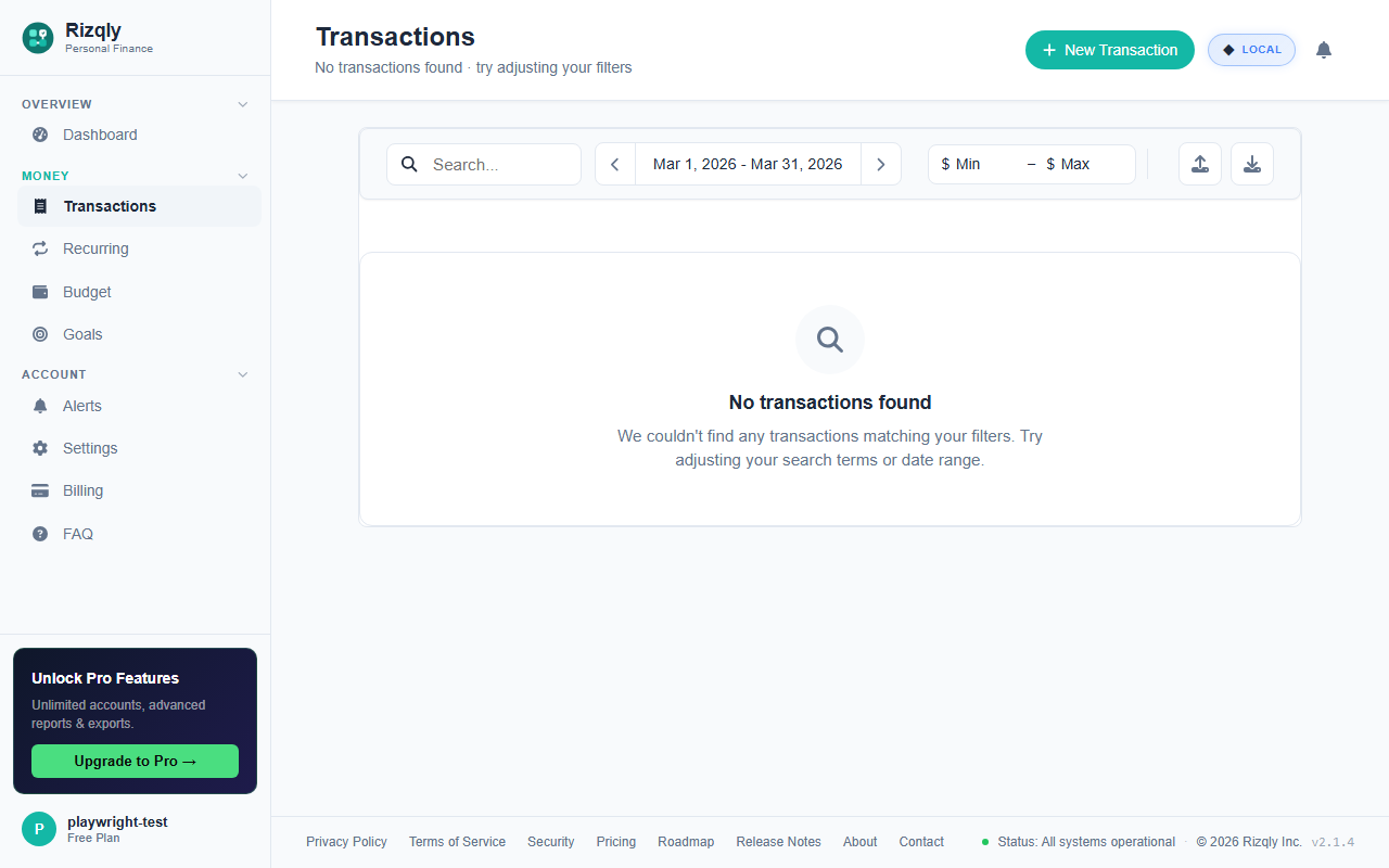 Transaction Management Interface